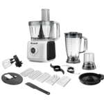 Robot De Cuisine NARDI Multi Fonctions -1000 W- 3.5 L Bol – 1.8 L Blender – Moulin à moudre - Fouet - Crème