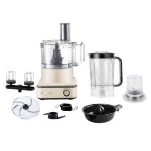Robot De Cuisine NARDI Multi Fonctions -1000 W- 2.3 L Bol – 2 L Blender – Moulin à moudre - Fouet - Crème