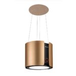 Hotte Ilot NARDI 45 Cm - Deux filtres à charbon - 450 m3/h - aluminium doré champignon